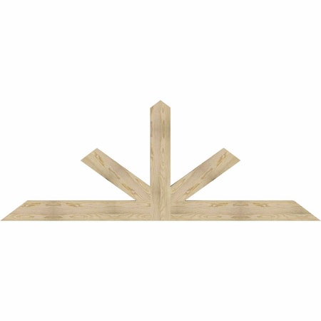 Ekena Millwork Saratoga Rough Sawn Timber Gable Bracket, Douglas Fir, 96"W x 36"H x 4"D x 6"F, 9/12 Pitch GBW096X36X0406SAR00RDF